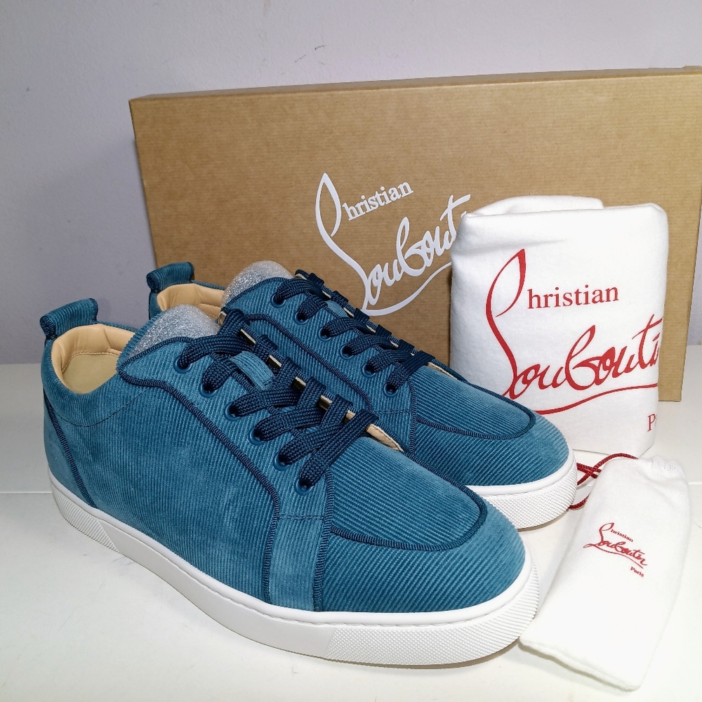NEW CHRISTIAN LOUBOUTIN RANTULOW ORLATO FLAT BLUE SZ 42 / 9 - Picture 2 of 16